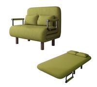 Sofá cama para sala moderno de algodón y lino, cama de invitados, plegable, respaldo ajustable de 5 posiciones, ergonómico, patas de madera maciza, sofá cama convertible para sala de estar, dormitorio