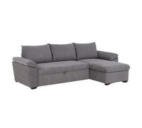 Sofá cama para salón comedor chaise longue luis estilo industrial en color gris oscuro con arcón 248 cm