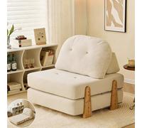 Sofá cama pequeño para invitados, sofá con función de dormir, sillón con función de cama, sofá cama mini sofá para habitación juvenil, diván, sofá cama, sofá plegable (blanco)