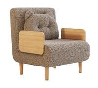 Sofa Cama Plegable 1 Plaza Respaldo Ajustable en 5 Niveles Dos Telas Esponja de Alta Resiliencia Sillón Cama Plegable Individual Ideal para Dormitorio, Sala de Estar y Oficina(B)