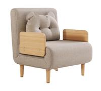 Sofa Cama Plegable 1 Plaza Respaldo Ajustable en 5 Niveles Dos Telas Esponja de Alta Resiliencia Sillón Cama Plegable Individual Ideal para Dormitorio, Sala de Estar y Oficina(D)