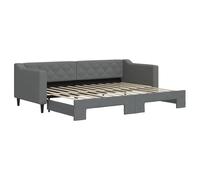 Sofá Cama Plegable 2 en 1 Gris Oscuro, Sofá Convertible con Mecanismo de Extracción para Dormitorio o Salón, 223x90x67 cm, Ideal para Espacios Pequeños y Visitas (Colchones no incluidos)