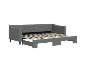 Sofá Cama Plegable 2 en 1 Gris Oscuro, Sofá Convertible con Mecanismo de Extracción para Dormitorio o Salón, 223x90x67 cm, Ideal para Espacios Pequeños y Visitas (Colchones no incluidos)