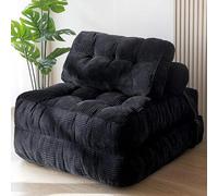 Sofá cama plegable convertible con almohada y soporte para la espalda, sofá cama futón con reposabrazos extraíbles para espacios pequeños