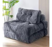 Sofá cama plegable convertible con almohada y soporte para la espalda, sofá cama futón con reposabrazos extraíbles para espacios pequeños