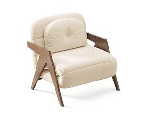 Sofá Cama Plegable Convertible con Reposabrazos de Madera y Respaldo Ajustable, Sillón 3 en 1 Ahorra Espacio para Apartamento Oficina Visitas(White)