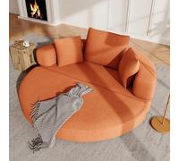 Sofá cama plegable independiente Boneless Lounge Muebles 2 en 1 Isla de asiento, pod cama ovalada, acolchado de pana, núcleo de espuma, sin muelles, juego de cojines silenciosos, antideslizantes