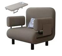 Sofa Cama Plegable Multifuncional 3 en 1 Chaise Longue Individual con Reposabrazos y Almohadas Tejidos de Algodón y Lino Sillon Cama para Salas de Estar, Dormitorios(Gray,192 * 65 * 28cm)
