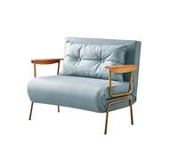 Sofá cama plegable, sofá cama convertible ajustable moderno de piel sintética reclinable para sala de estar, oficina en casa, camas de invitados, apartamento, piso superior (color: azul claro, tamaño