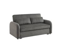Sofá cama redondeado de 2 plazas de terciopelo de pana, lino, 170x90x88 cm