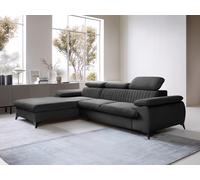 Sofá cama rinconera izquierda de terciopelo gris antracita SAMARA de Pascal Morabito