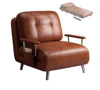 Sofá cama - Sofá cama plegable con respaldo ajustable, tela de cuero encerado, capacidad de carga 200 kg, ideal para espacios pequeños