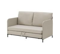 Sofá cama soini plegable diseño 2 en 1 espuma textil metal 78 x 125 x 67 cm - beige [en.casa]