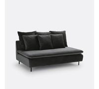 Sofá cama tipo banqueta modulable de terciopelo, Ivete. Talla 3 plazas. Color Gris