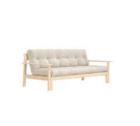 Sofá Cama Unwind, Pino Lacado Transparente/lino 914