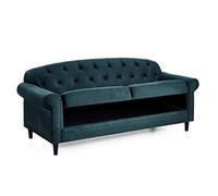 Sofá Carla de la colección Atlantic Home, con función de Almacenamiento, suspensión Ondulada (NOSAG), tapizado en Terciopelo, Color Verde