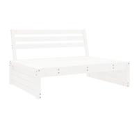 Sofá central de jardín blanco 120 x 80 cm de pino macizo, muebles de jardín duraderos para terraza y jardín, perfecto para jardines pequeños y grandes