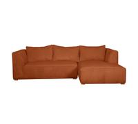 Sofá chaise longue a la derecha de diseño de pana color terracota 3-4 plazas - PANAM