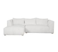 Sofá chaise longue a la izquierda de diseño de pana color crudo 3-4 plazas - PANAM