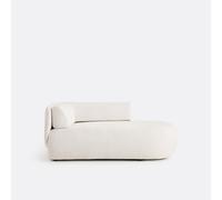 Sofá chaise longue derecho, terciopelo grueso, Meridiano. Talla ángulo derecho. Color Beige