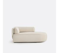 Sofá chaise longue derecho, terciopelo, Meridiano. Talla ángulo derecho. Color Beige