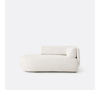Sofá chaise longue izquierdo, terciopelo grueso, Meridiano. Talla ángulo izquierdo. Color Beige