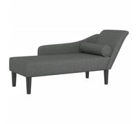 Sofá Chaise Longue vidaXL Gris Oscuro, Tela, 141 cm x 55.5 cm x 66.5 cm