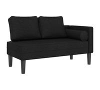 vidaXL Sofá diván con Cojines Tela Negro, Chaise Longue Silla, sofá Chaise Longue, sofá tapizado, Tumbona, Tumbona, sofá de salón, sofá de Dormitorio