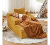 Sofá Chaiselongue de Pana, Sillón Relax para Salón, Amarillo, 1 Plaza