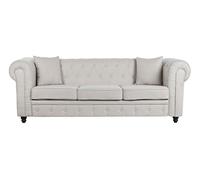 Sofa Chester Crema de 3 plazas con 2 Cojines 290X290X230 cm