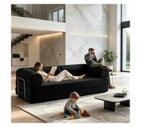 Sofá Combinable Cama Auxiliar Comprimido De Salon,Sofa 3 Plazas Oferta | Liquidación Sofas Cama Pana Transformable Desmontable Lavable Para Casa De Vacaciones(Negro,180cm/70.9inch)