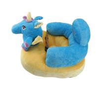 Sofá con Asiento de Apoyo para bebé, bebé Aprendiendo a Sentarse, Lindo sofá de Felpa con Forma de Animal, Cómodo para Niñas (Patrón de caballo azul)