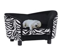 Sofá con estampado de cebra para perros color Negro