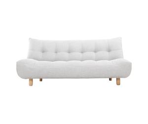 Sofá convertible diseño escandinavo gris y roble YUMI