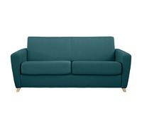 Sofá convertible nórdico azul petróleo y madera GRAHAM