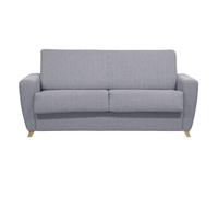 Sofá convertible nórdico gris claro y madera GRAHAM