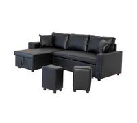 Sofá convertible tony 3 plazas negro