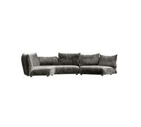 Sofa Couch Mid-Century Modern Velvet Loveseat, Deep Seat with Pillows Chenille for Living Room, Bedroom(L)
