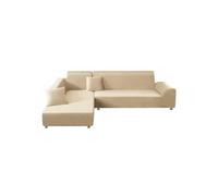 Sofa cover - FOLAYA - Elastic corner cover - Beige - 2/3-seater - Modern design