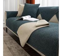 Sofa Cover Linen Sofa Cushion Covers Striped Couch Slipcover for Living Room Non-Slip Couch Armrest Backrest Towel Washable Slipcovers Couch Cover Furniture Protector(Dark Green,27 * 70")
