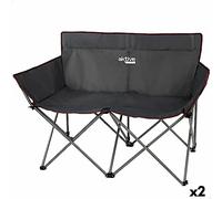 Sofá de 2 Plazas Aktive Negro Plegable 107 x 88 x 63 cm (2 Unidades)