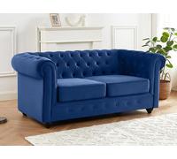 Sofá de 2 plazas CHESTERFIELD - Terciopelo azul real