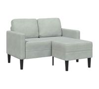 vidaXL Sofá de 2 plazas con Chaise Longue en Forma L Gris Claro 125 cm, sofá de 2 plazas para Dormitorio, sofá de Dos plazas, sofá de Dos plazas