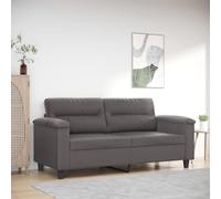 Sofá de 2 plazas Cuero sintético Gris 140 cm Moderno Elegante para Sala de Estar, Resistente Manchas, Estructura Metal Estable, cómodo Acolchado Grueso