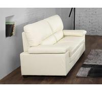 Sofá de 2 plazas de piel de búfalo marfil MIMAS II