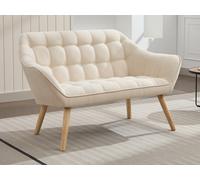 Sofá de 2 plazas de tela beige CASERTA