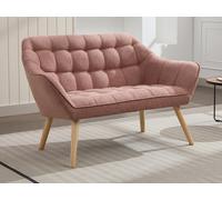 Sofá de 2 plazas de tela rosa jaspeada CASERTA