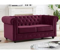 Sofá de 2 plazas de terciopelo morado CHESTERFIELD