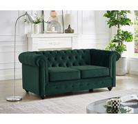 Sofá de 2 plazas de terciopelo verde CHESTERFIELD