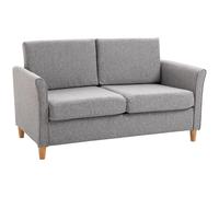 Sofá de 2 plazas HOMCOM de diseño escandinavo, dimensiones: 141 L x 70 L x 78 H cm, tela de lino gris jaspeado.